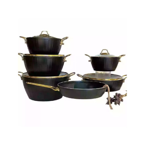 سرویس 11 پارچه گرانیتی فورج مدل viola ( دسته و درب طلایی) برند EVIZ