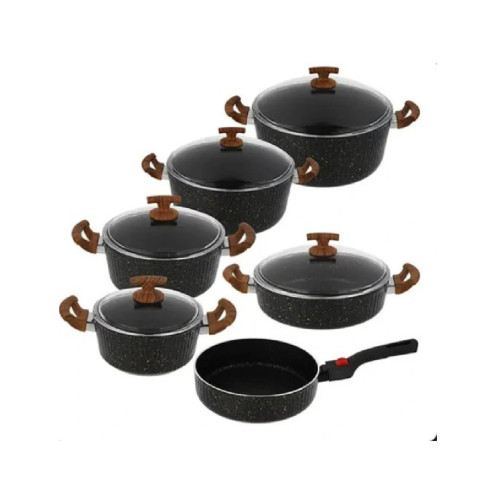 سرویس 11 پارچه گرانیتی فورج مدل elsa ( دسته باکالیت) برند EVIZ